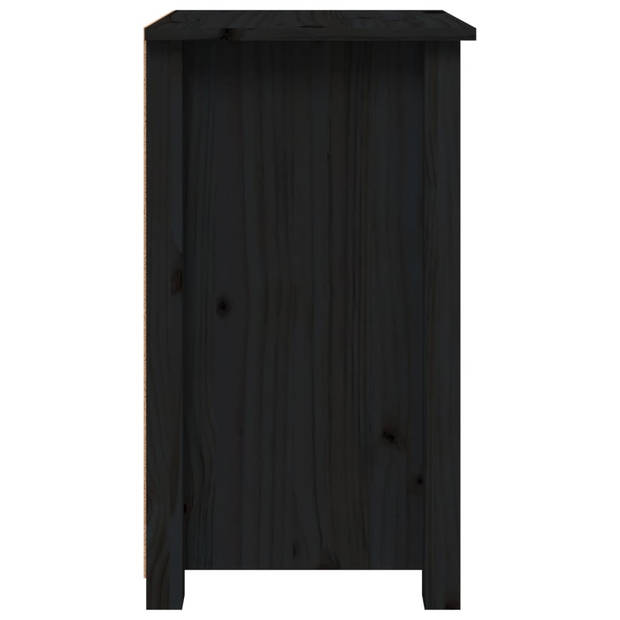 vidaXL Nachtkastjes 2 st 40x35x61,5 cm massief grenenhout zwart