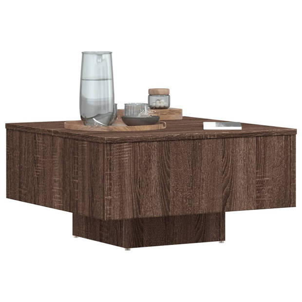 vidaXL Salontafel 60x60x31,5 cm bewerkt hout bruin eikenkleur