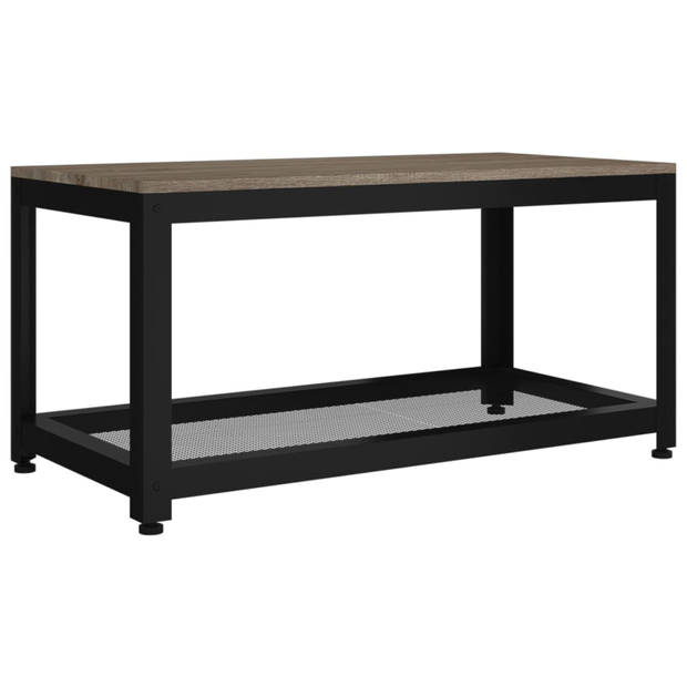 vidaXL Salontafel 90x45x45 cm MDF en ijzer grijs en zwart