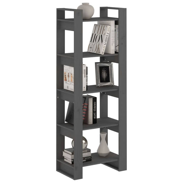 vidaXL Boekenkast/kamerscherm 60x35x160 cm massief hout grijs