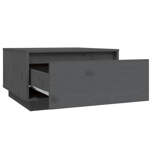 vidaXL Salontafel 55x56x32 cm massief grenenhout grijs