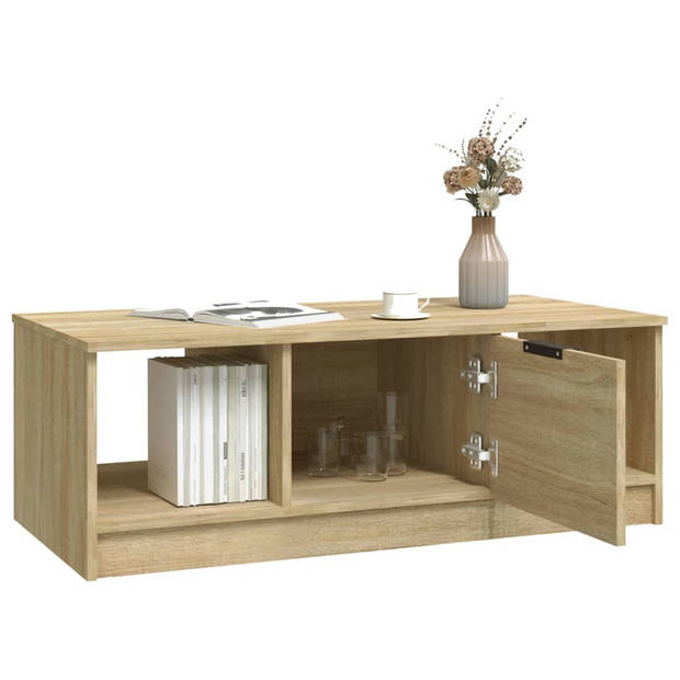 vidaXL Salontafel 102x50x36 cm bewerkt hout sonoma eikenkleurig