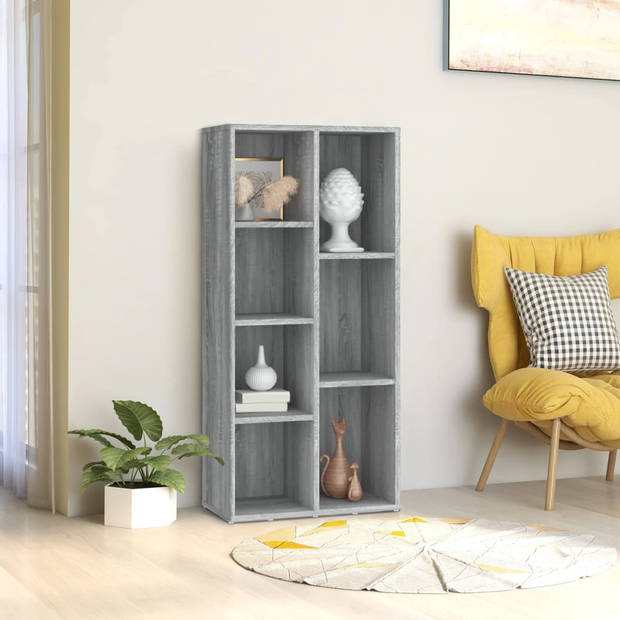 The Living Store Boekenkast Grijs Sonoma Eiken - 50 x 25 x 106 cm - Stevig materiaal