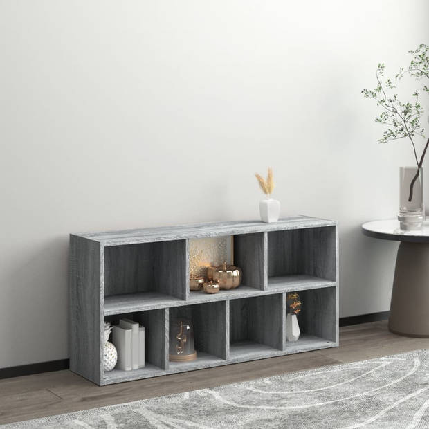 The Living Store Boekenkast Grijs Sonoma Eiken - 50 x 25 x 106 cm - Stevig materiaal