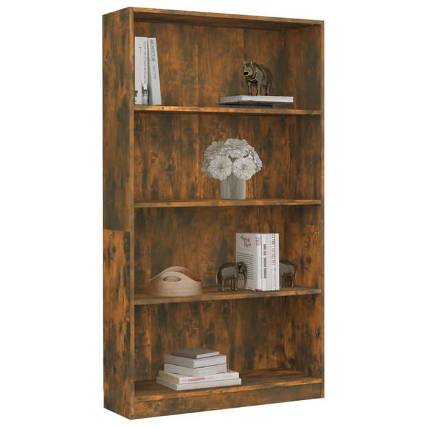 The Living Store Klassieke Boekenkast - 80 x 24 x 142 cm - Gerookt Eiken