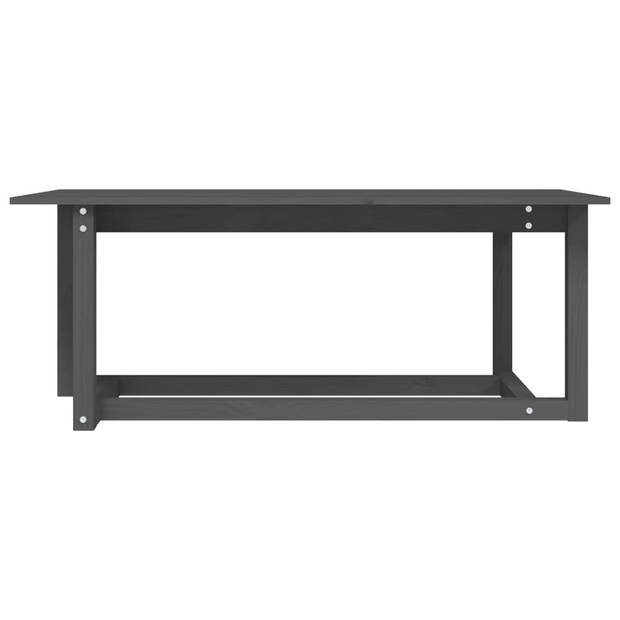 vidaXL Salontafel 110x55x45 cm massief grenenhout grijs