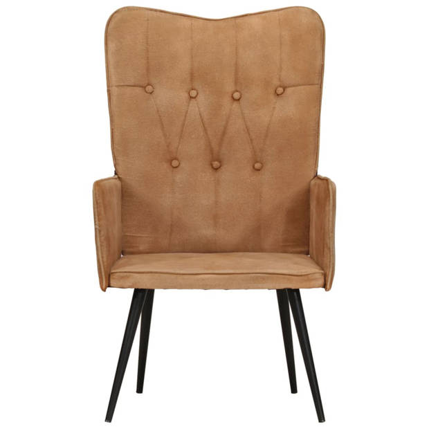 vidaXL Fauteuil canvas bruin