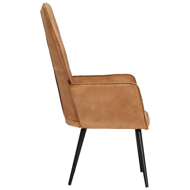 vidaXL Fauteuil canvas bruin