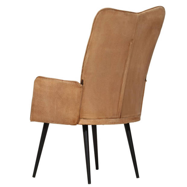 vidaXL Fauteuil canvas bruin