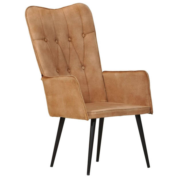 vidaXL Fauteuil canvas bruin