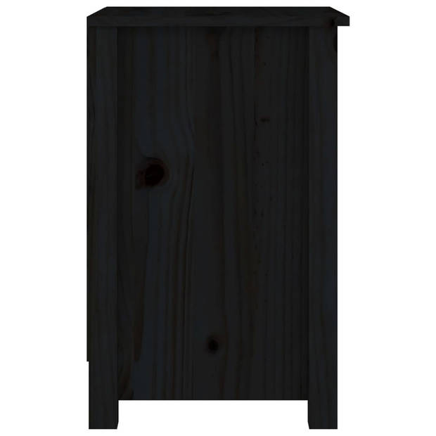 vidaXL Nachtkastjes 2 st 40x35x55 cm massief grenenhout zwart