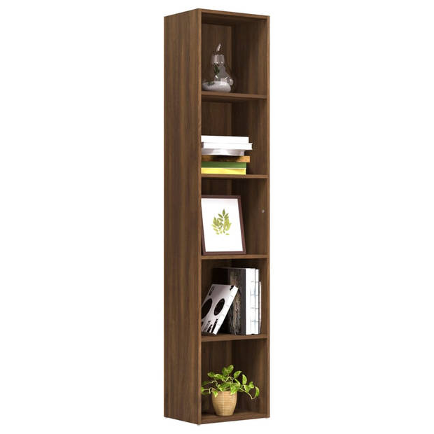 vidaXL Boekenkast 40x30x189 cm bewerkt hout bruin eikenkleur