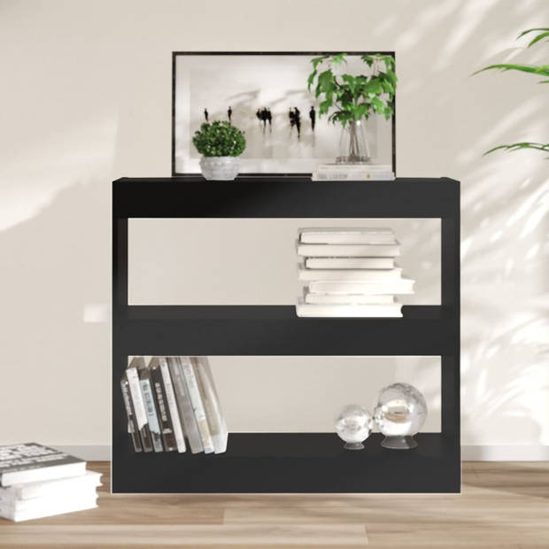 The Living Store Boekenkast/kamerscherm 80x30x72 cm zwart - Kast