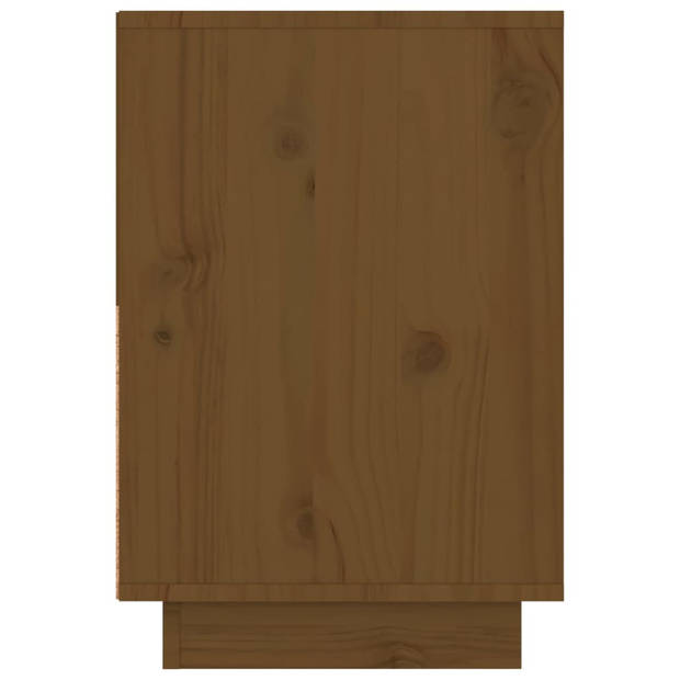 vidaXL Nachtkastje 60x34x51 cm massief grenenhout honingbruin