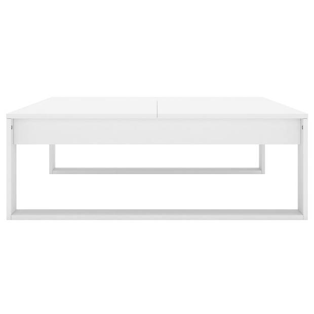 The Living Store Salontafel wit 100 x 100 x 35 cm - bewerkt hout - montagerequired