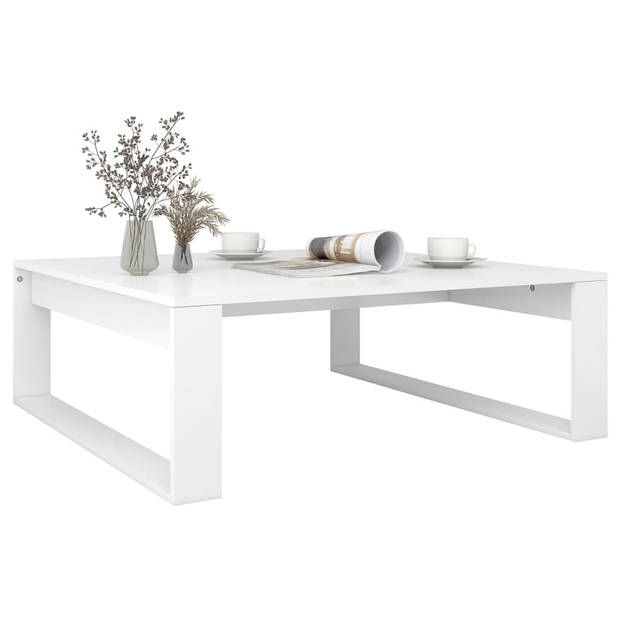 The Living Store Salontafel wit 100 x 100 x 35 cm - bewerkt hout - montagerequired