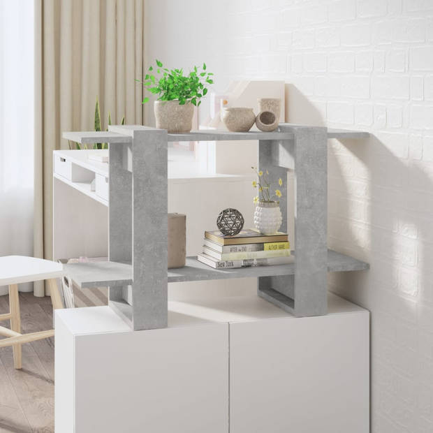 The Living Store Boekenkast Betongrijs 80x30x51 cm - met 3 schappen - bewerkt hout