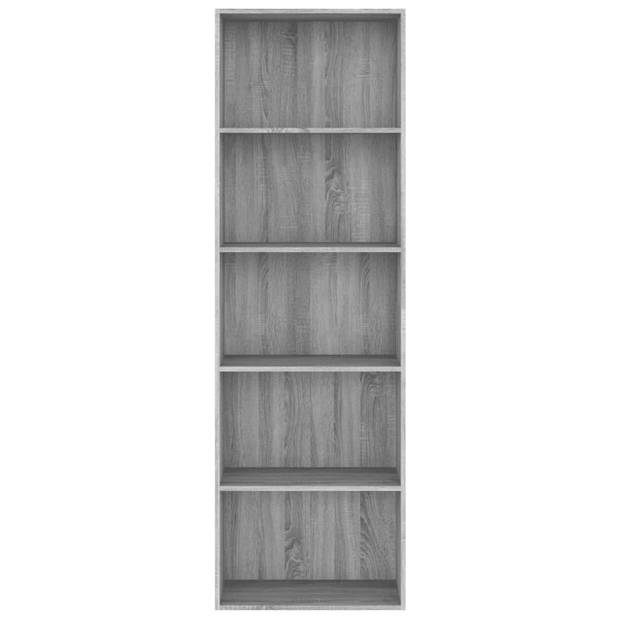 vidaXL Boekenkast 60x30x189 cm bewerkt hout grijs sonoma eikenkleurig