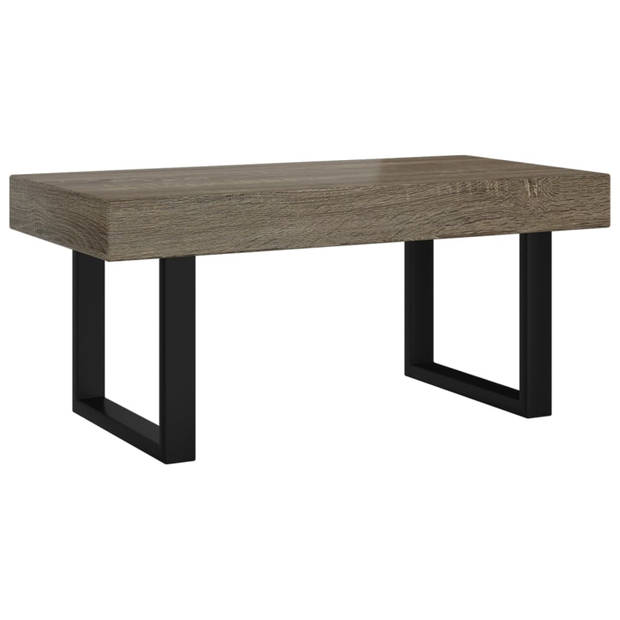 vidaXL Salontafel 90x45x40 cm MDF en ijzer grijs en zwart