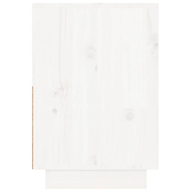 vidaXL Nachtkastjes 2 st 60x34x51 cm massief grenenhout wit