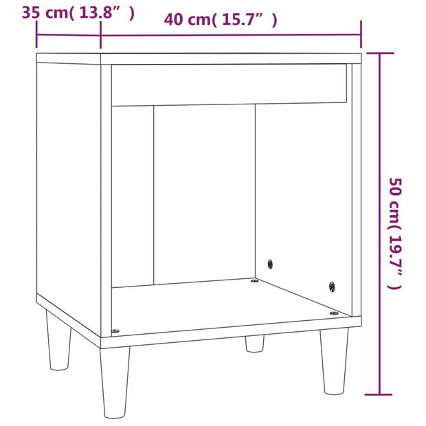 vidaXL Nachtkastjes 2 st 40x35x50 cm sonoma eikenkleurig