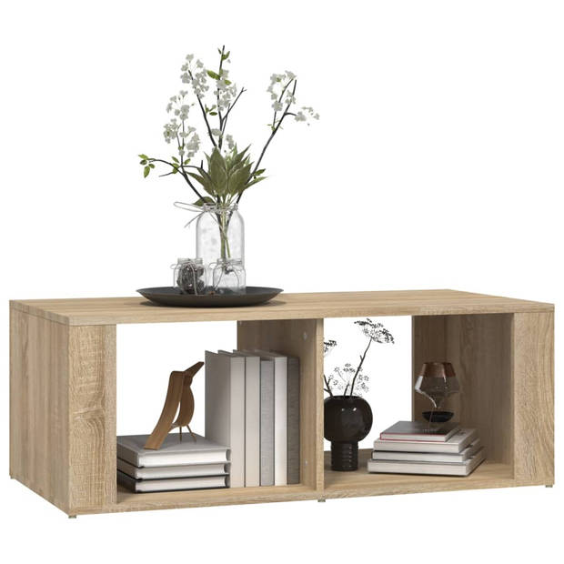 The Living Store Salontafel - Sonoma eiken - 100x50x36 cm - 2 schappen