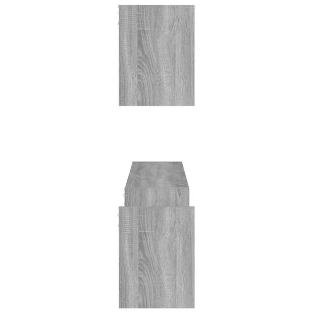 vidaXL Wandschappen 2 st 100x15x20 cm bewerkt hout grijs sonoma eiken