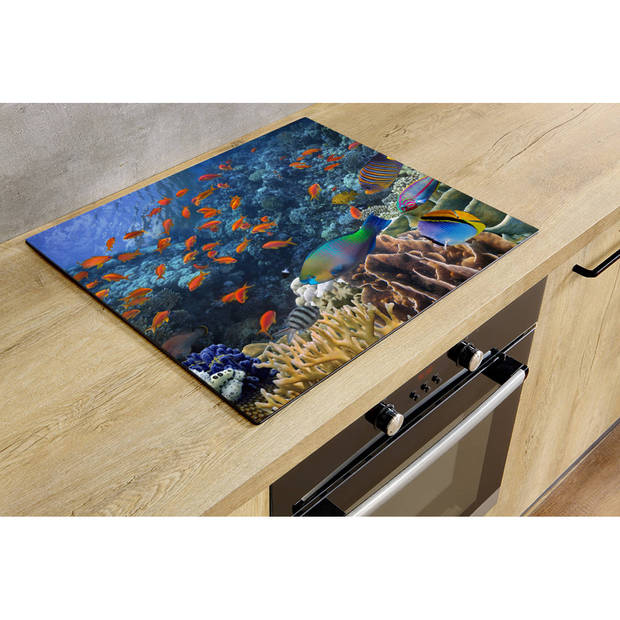 Inductiebeschermer - Colorful Fish - 58.3x51.3 cm