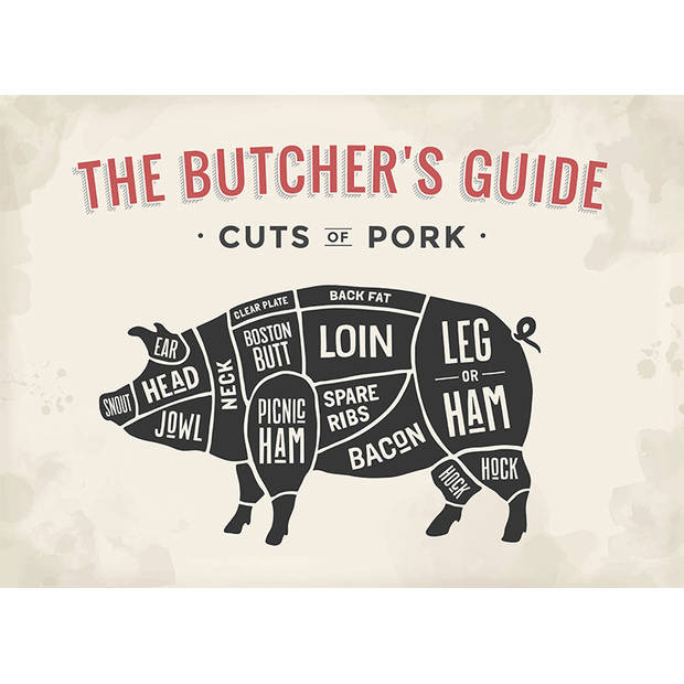 Inductiebeschermer - Cuts of Pork - 58.3x51.3 cm