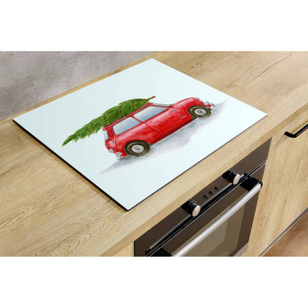 Inductiebeschermer - Kerstauto - 75x52 cm