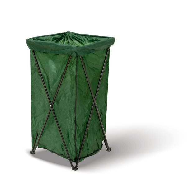 Tuinafvalzak met Standaard 170 L - - Bladafval en GFT-afval - Handvat - Herbruikbaar en Opvouwbaar - Donker Groen