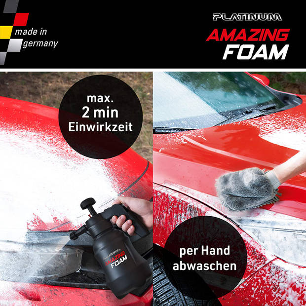 Platinum Amazing Foam - autoreiniger en autoverzorging - verwijdert hardnekkig vuil en geeft glans