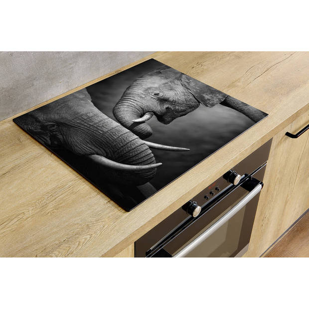 Inductiebeschermer - Olifant en Baby Olifant - 91.2x52 cm