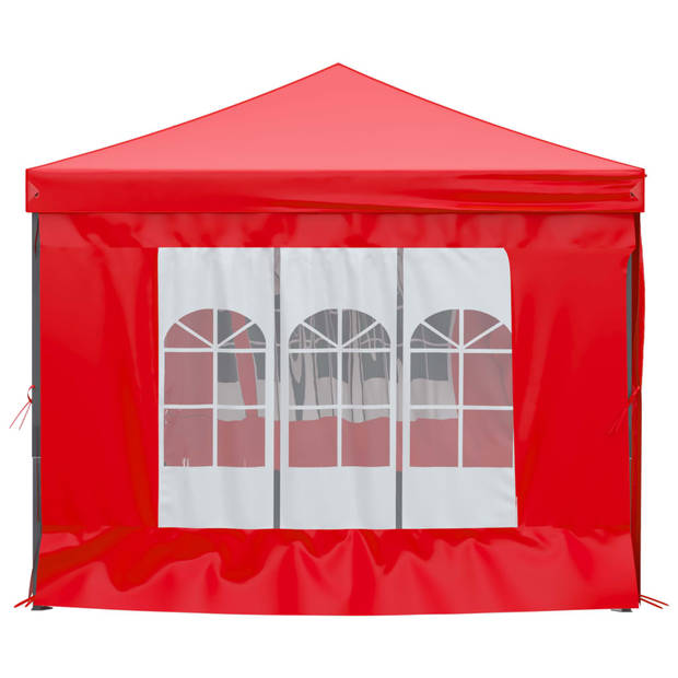 vidaXL Partytent inklapbaar met zijwanden 3x6 m rood