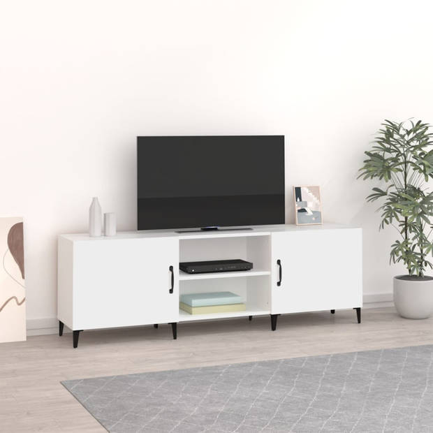 vidaXL Tv-meubel 150x30x50 cm bewerkt hout wit