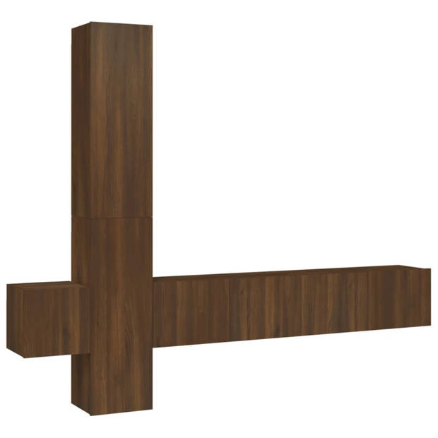 vidaXL 5-delige Tv-meubelset bewerkt hout bruin eikenkleur