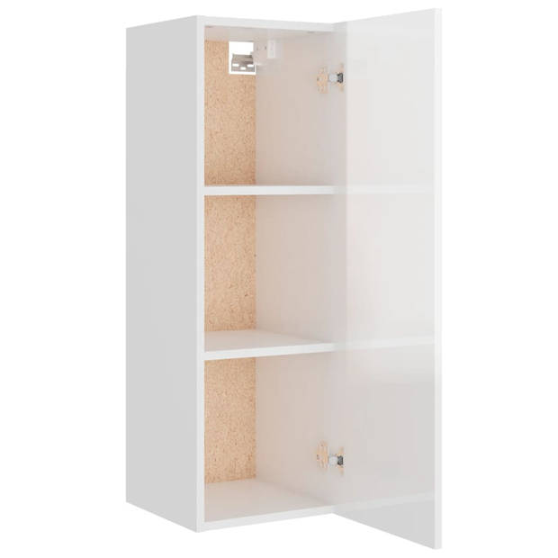 The Living Store TV-meubelset - Klassiek - Hout - Hoogglans wit - 4x 100x30x30 cm - 4x 30.5x30x90 cm