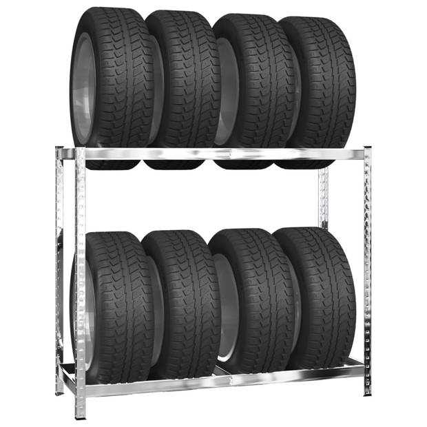 The Living Store Bandenrek - Garageopslag - 110 x 40 x 110 cm - Stevig frame - Hoog draagvermogen