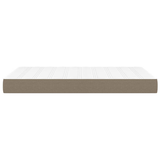 The Living Store Pocketveringmatras - Comfort - Bedmatras 120 x 200 x 20 cm - Wit en taupe