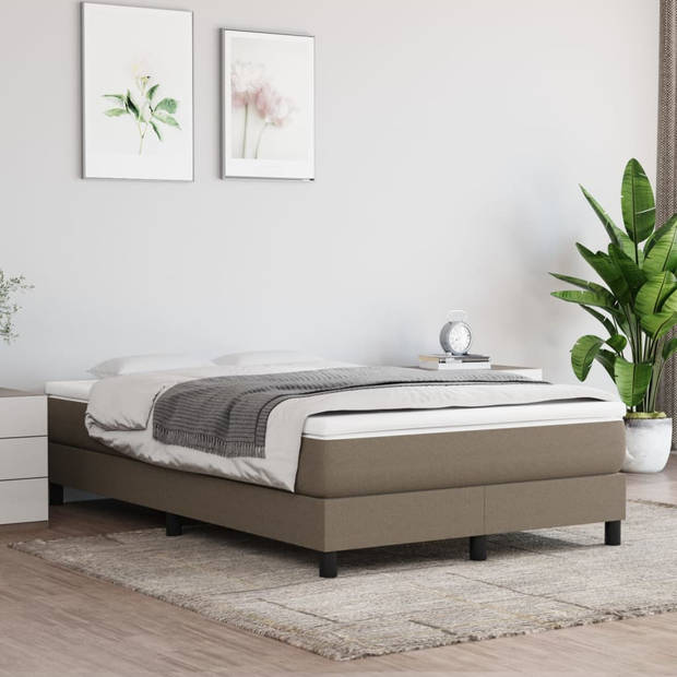 The Living Store Pocketveringmatras - Comfort - Bedmatras 120 x 200 x 20 cm - Wit en taupe