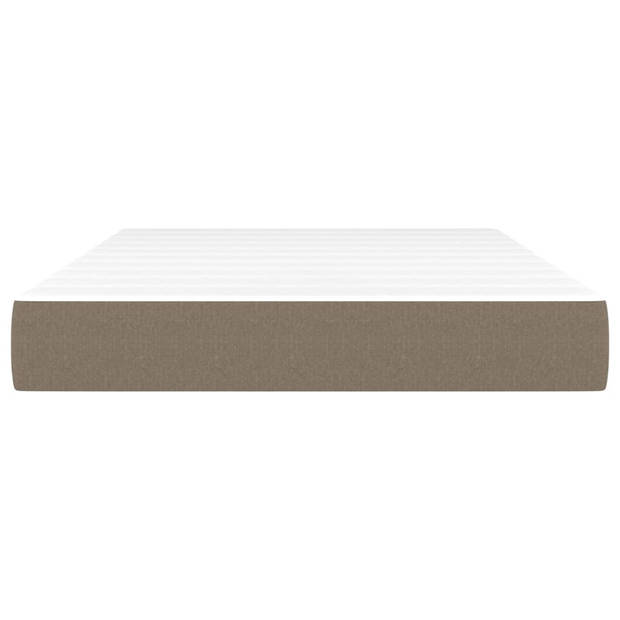 The Living Store Pocketveringmatras - Comfort - Bedmatras 120 x 200 x 20 cm - Wit en taupe