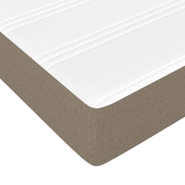 vidaXL Boxspring met matras stof taupe 80x200 cm