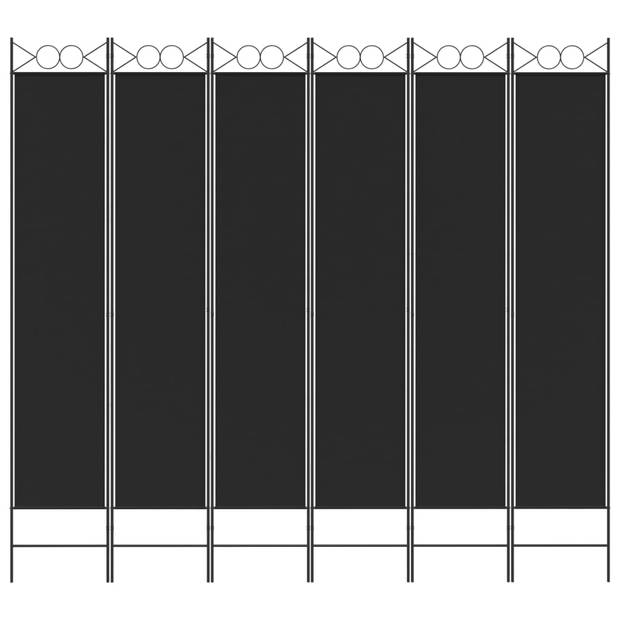 vidaXL Kamerscherm met 6 panelen 240x220 cm stof zwart