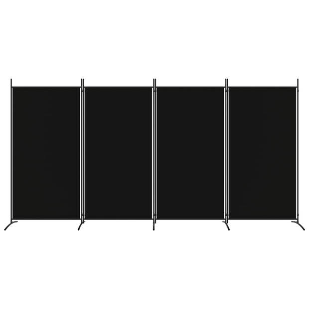 vidaXL Kamerscherm met 4 panelen 346x180 cm stof zwart
