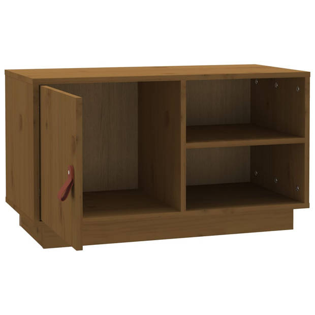 vidaXL Tv-meubel 70x34x40 cm massief grenenhout honingbruin