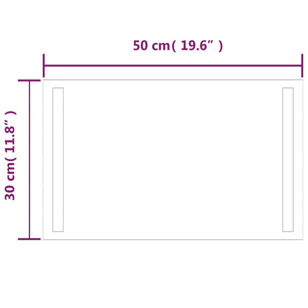 vidaXL Badkamerspiegel LED 50x30 cm