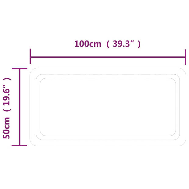 vidaXL Badkamerspiegel LED 50x100 cm