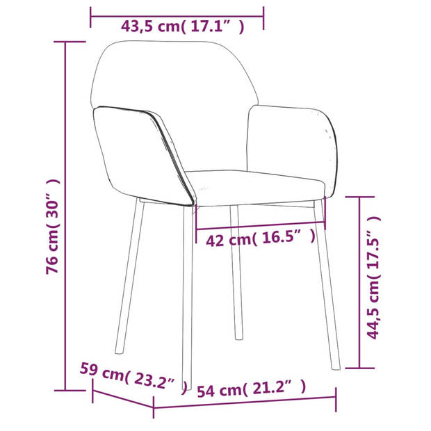 The Living Store Eetkamerstoelen - Lichtgroen Fluweel - 54x59x76 cm - Comfortabel en hoogwaardig