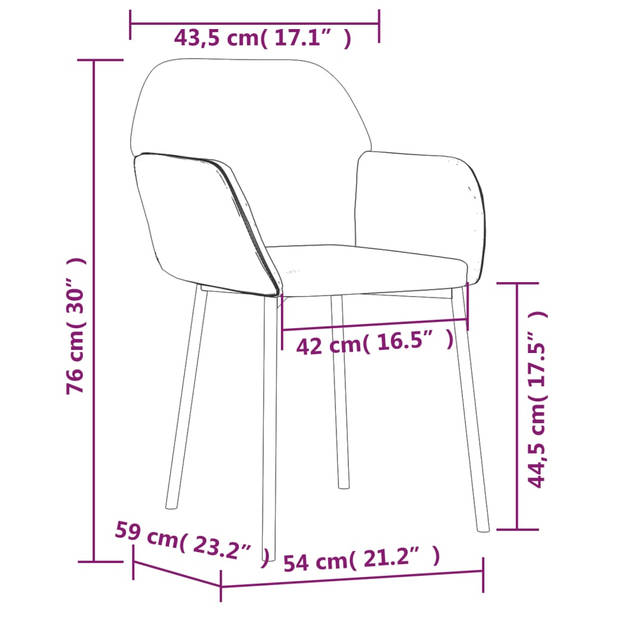 The Living Store Eetkamerstoelen Bruin - (54x59x76 cm) - Hoogwaardig materiaal - Stevig en stabiel frame - Comfortabel