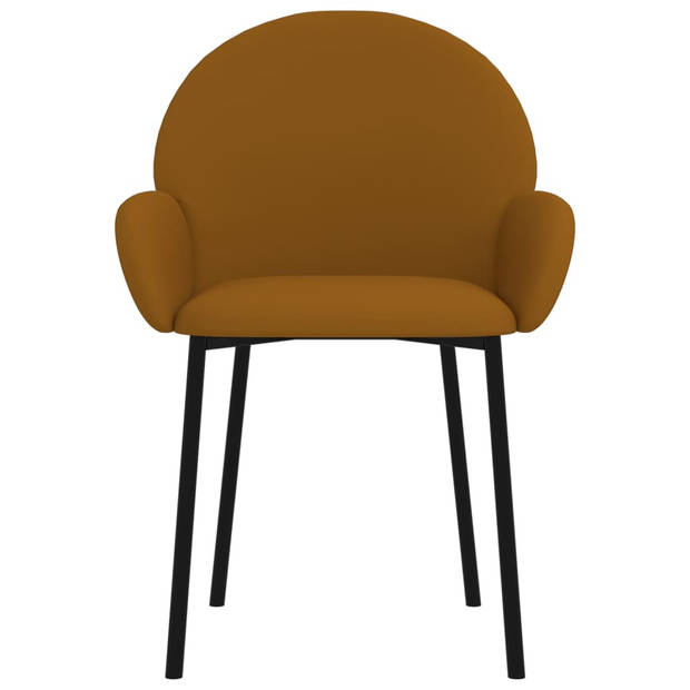 vidaXL Eetkamerstoelen 2 st fluweel bruin